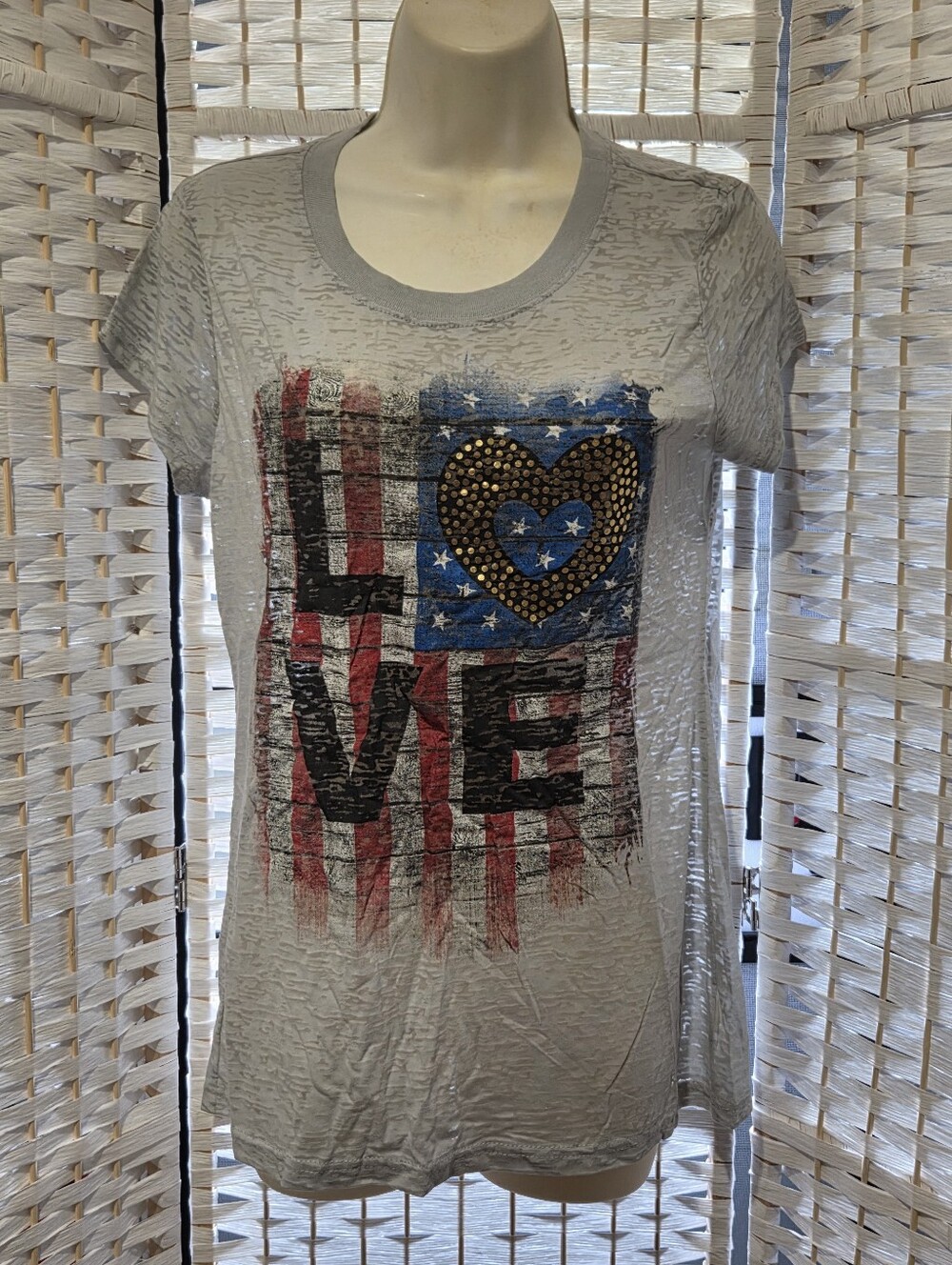 Rocker Girl LOVE Graphic Tee with Studded Heart